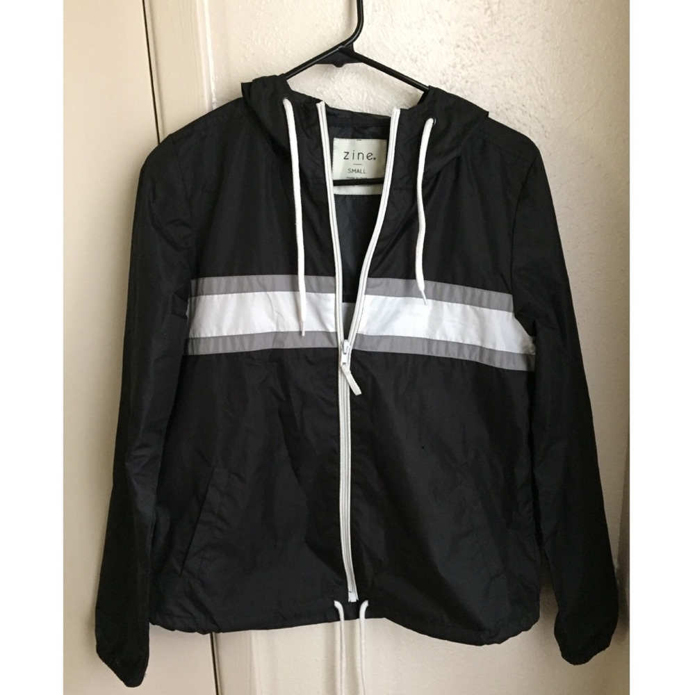 Black windbreaker